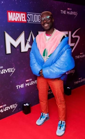Timi Ogunyemi pictured at the Irish Premiere screening of Marvel Studios The Marvels at Cineworld Dublin. In cinemas this Friday. Picture Andres Poveda
