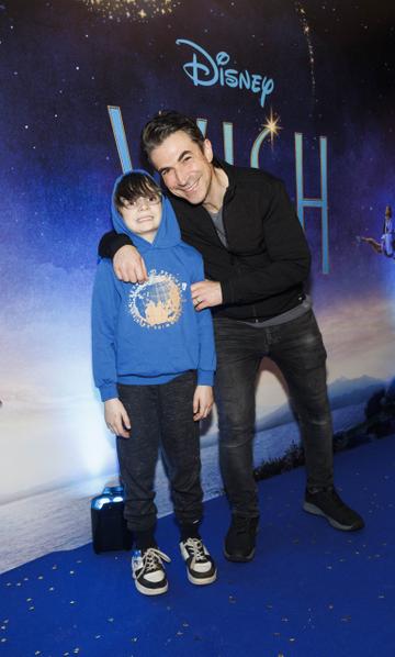 Alex Hayden and Gordon Hayden pictured at the Family Premiere Screening of Disney’s Wish. In cinemas only from November 24 Picture Andres Poveda