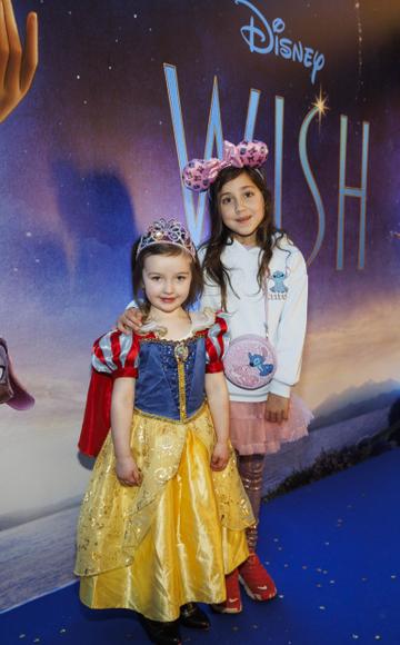 Fleur McGuire Breen and Becka Dorney pictured at the Family Premiere Screening of Disney’s Wish. In cinemas only from November 24 Picture Andres Poveda
