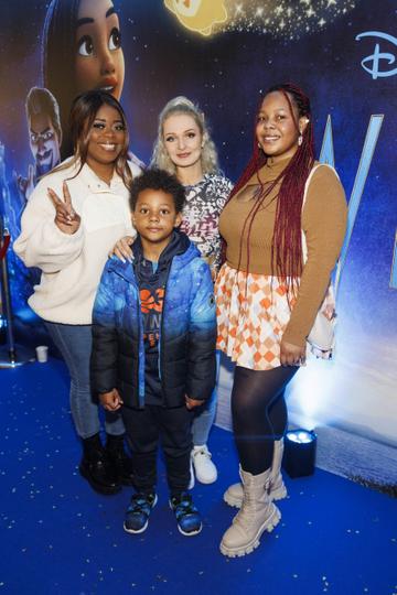 Bonnie Spencer, Amira Diamoind, MJ Howlett and  Ayo Sadu  pictured at the Family Premiere Screening of Disney’s Wish. In cinemas only from November 24 Picture Andres Poveda