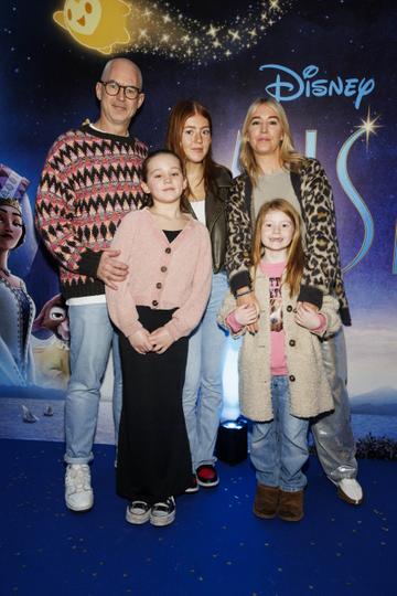  Paul and Ciara Hession with Romy, Fraya and Fallon pictured at the Family Premiere Screening of Disney’s Wish. In cinemas only from November 24 Picture Andres Poveda