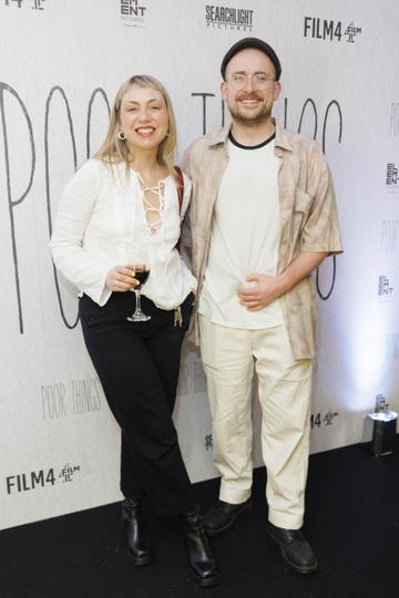 Elizabeth Murtagh and Dan Smith pictured at the special preview screening of Searchlight Pictures 'Poor Things' at the Light House Cinema Dublin. Picture Andres Poveda
