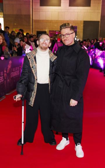 18/01/2024 Paddy Smith and Rob Kenny pictured at a special gala screening of Searchlight Pictures ‘All of us Strangers’ at the Light House Cinema Dublin. Photo Andres Poveda