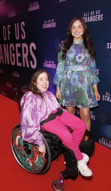 18/01/2024 Ailbhe and Izzy Keane pictured at a special gala screening of Searchlight Pictures ‘All of us Strangers’ at the Light House Cinema Dublin. Photo Andres Poveda