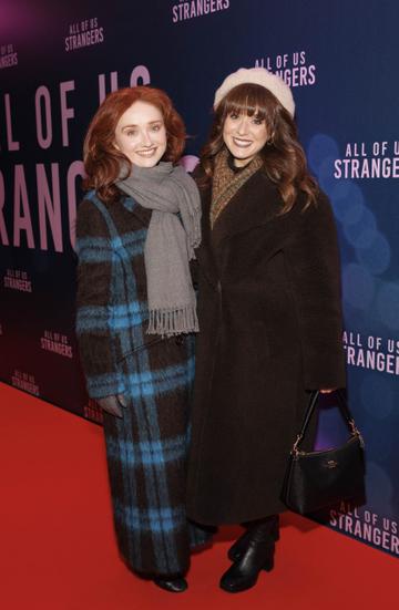 18/01/2024 Holly Walsh and Simone Townsend pictured at a special gala screening of Searchlight Pictures ‘All of us Strangers’ at the Light House Cinema Dublin. Photo Andres Poveda