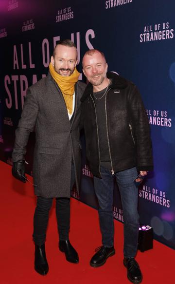 18/01/2024 Neill Farrell and Ian O’Reilly pictured at a special gala screening of Searchlight Pictures ‘All of us Strangers’ at the Light House Cinema Dublin. Photo Andres Poveda