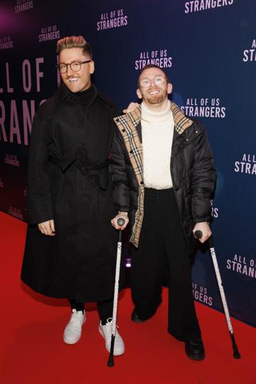 18/01/2024 Rob Kenny and Paddy Smith pictured at a special gala screening of Searchlight Pictures ‘All of us Strangers’ at the Light House Cinema Dublin. Photo Andres Poveda