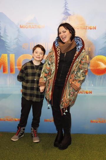 Triona McCarthy and son Max White pictured at the Irish premiere screening of Migration at Movies@ The Square. From Illumination, Migration is in cinemas from Friday February 2nd. Photo Andres Poveda