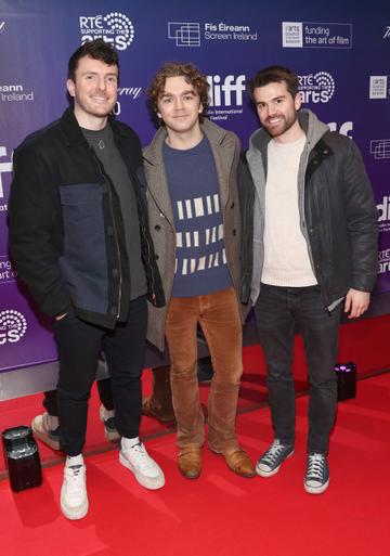 Dave Fox, Fionn Foley and Rob Earley pictured at the Dublin International Film Festival  2024 programme launch at the Lighthouse Cinema ,Dublin
Picture Brian McEvoy

