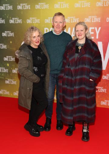 Lindsey Holmes, Paul Russell and Megan Russell pictured at the Irish Premiere screening of Bob Marley: One Love at the Lighthouse Cinema,Dublin
Picture Brian McEvoy

