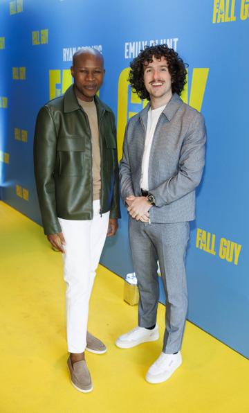 Kwanele Nomoyi and Dan O'Farrell pictured at a special preview screening of The Fall Guy at Light House Cinema, Dublin. The Fall Guy starring Ryan Gosling and Emily Blunt is in cinemas this Thursday May 2nd. Picture Andres Poveda
