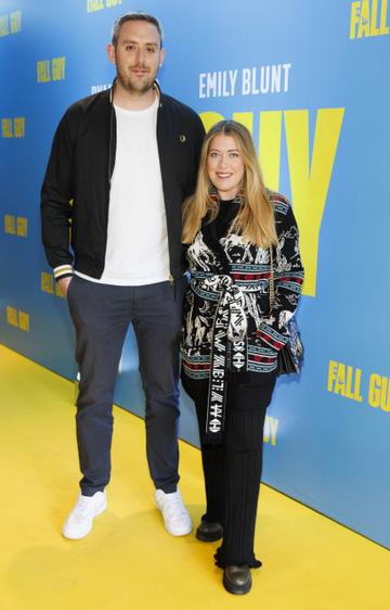 Kevin Dunne and Aoife O'Doherty pictured at a special preview screening of The Fall Guy at Light House Cinema, Dublin. The Fall Guy starring Ryan Gosling and Emily Blunt is in cinemas this Thursday May 2nd. Picture Andres Poveda