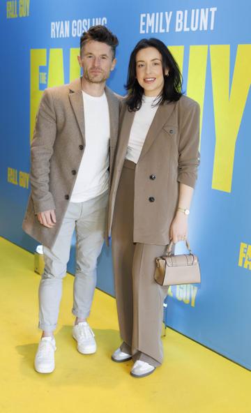 Dave O'Donohoe and Sarahjane Jones pictured at a special preview screening of The Fall Guy at Light House Cinema, Dublin. The Fall Guy starring Ryan Gosling and Emily Blunt is in cinemas this Thursday May 2nd. Picture Andres Poveda