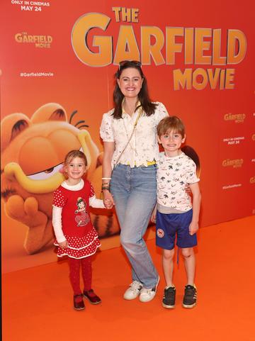 Laura Canavan Hayes with Grace Hayes and Maurice Hayes at the multimedia screening of The Garfield Movie in Movies @The Square,Tallaght,Dublin.
Picture Brian McEvoy