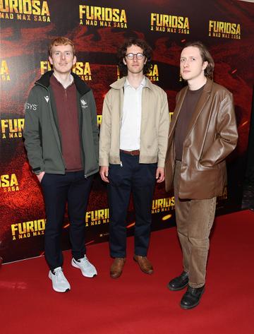 Eoghan Dobey,Shane Kelly and Lucien Waugh Daly at the Irish Premiere of Furiosa: A Mad Max Saga at Cineworld IMAX Dublin.
Picture Brian McEvoy