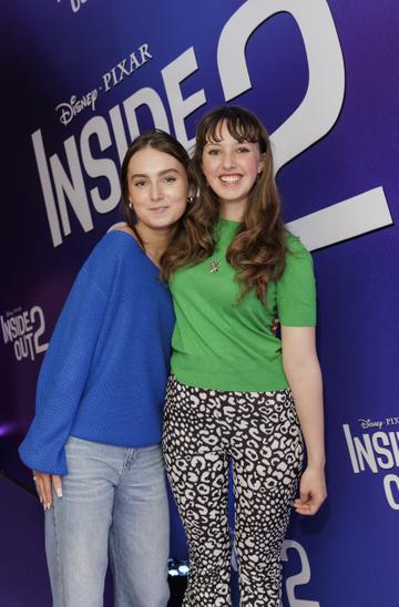 Ella Balfe and Flossie Donnelly pictured at the Irish Premiere Screening of Disney Pixar's  'Inside Out 2' in the Light house Cinema Dublin. Picture Andres Poveda