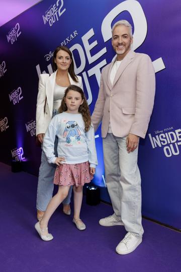 Joanne and Fraya Hayes (6) with Dillon st Paul pictured at the Irish Premiere Screening of Disney Pixar's  'Inside Out 2' in the Light house Cinema Dublin. Picture Andres Poveda