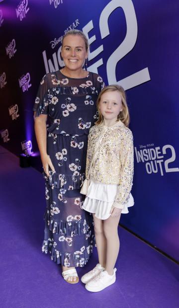 Caitrion O'Connor and Lauren O'Reegan (9) pictured at the Irish Premiere Screening of Disney Pixar's  'Inside Out 2' in the Light house Cinema Dublin. Picture Andres Poveda
