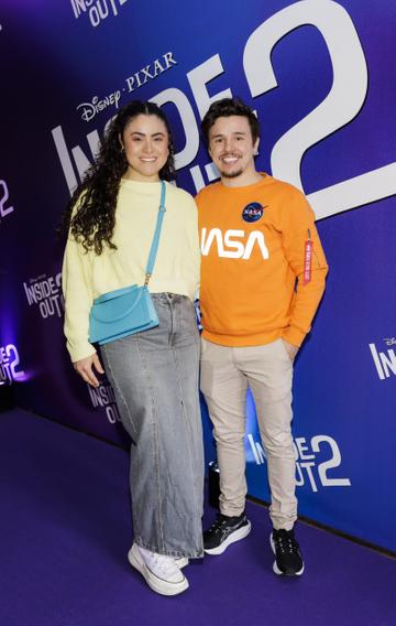 Beatriz Farini and Gustavu Francisco pictured at the Irish Premiere Screening of Disney Pixar's  'Inside Out 2' in the Light house Cinema Dublin. Picture Andres Poveda
