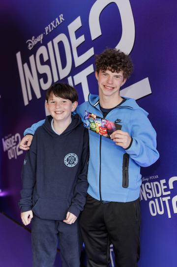 Fiachra (12) and Ciaran Mullen (15) pictured at the Irish Premiere Screening of Disney Pixar's  'Inside Out 2' in the Light house Cinema Dublin. Picture Andres Poveda