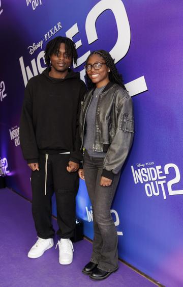 Isaiah Otache and Deborah Otache pictured at the Irish Premiere Screening of Disney Pixar's  'Inside Out 2' in the Light house Cinema Dublin. Picture Andres Poveda
