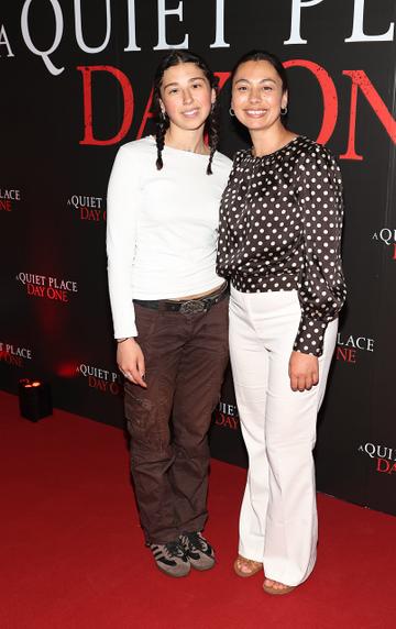 Andrea Anghel and Anca Dunareanu pictured at the special preview screening of  A Quiet Place:Day One at  Cineworld, Dublin.
Picture Brian McEvoy