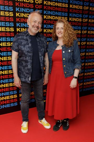 Rick O'Shea and Liz Lyons pictured at a special preview screening of Searchlight Pictures KINDS OF KINDNESS ' in the Light House Cinema Dublin. Picture Andres Poveda