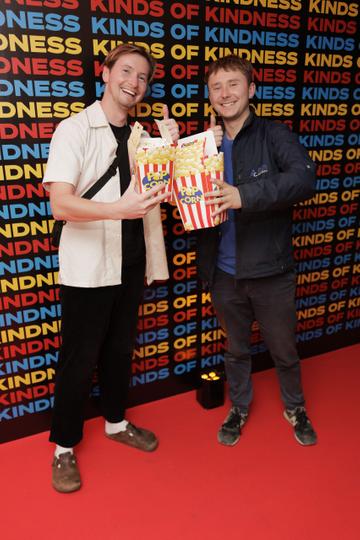 Coleman Kean and Robert Meagher pictured at a special preview screening of Searchlight Pictures KINDS OF KINDNESS ' in the Light House Cinema Dublin. Picture Andres Poveda