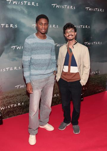 Tobias Mbanusi and Nishank Saini at the Irish premiere of Twisters at Cineworld, Dublin.
Picture Brian McEvoy