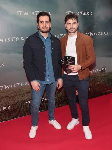 Layon Pacheu and George Dumitru at the Irish premiere of Twisters at Cineworld, Dublin.
Picture Brian McEvoy